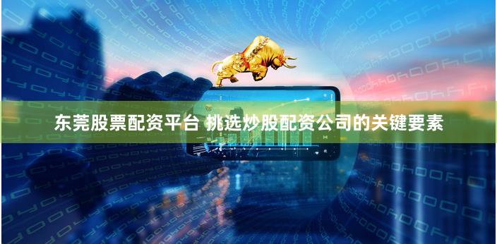 东莞股票配资平台 挑选炒股配资公司的关键要素